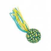 Pobudzająca zabawka dla kota - piłeczka z frędzelkami i grzechotką 4cm