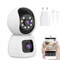 WEWNĘTRZNA KAMERA MONITORUJĄCA PODWÓJNY APARAT WIDZENIE NOCY OBROTOWY WIFI