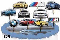 TOPPERY NA TORT OZDOBNE DEKORACJA ZESTAW - SAMOCHODY BMW AUTA 10szt.