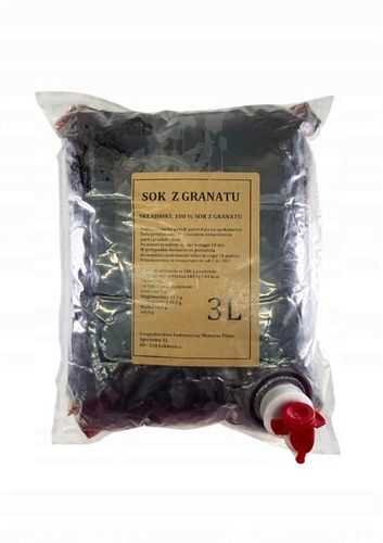 SOK Z GRANATU 100% 3L Tłoczony Z Granatów NATURALNY NFC Zdrowy BEZ CUKRU na Arena.pl