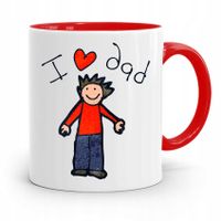 Kubek Czerwony Dla Taty Ojca I Love Dad Prezent Z Nadrukiem Ze Zdjęciem