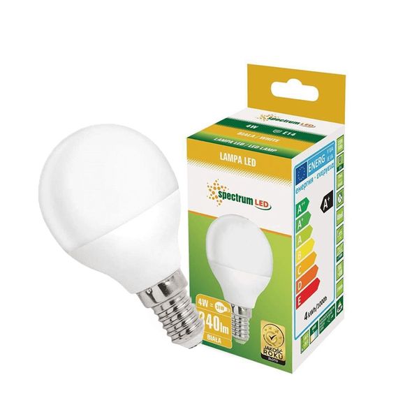 Żarówka LED kulka E14 230V 4W neutral NW SPECTRUM zdjęcie 1