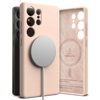 Etui Ringke Silicone MagSafe DO Samsung Galaxy S25 Ultra Różowe