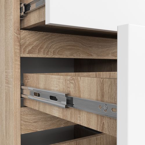 Komoda CL4 40 cm 4 szuflady - dąb sonoma - biały na Arena.pl