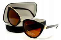 KLASYCZNE BRĄZOWE OKULARY PRZECIWSŁONECZNE DAMSKIE Z FILTREM POLARYZACYJNYM