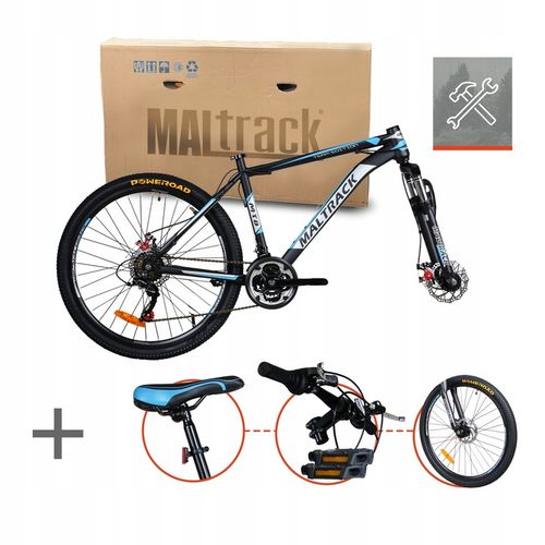 ROWER GÓRSKI MTB 26" SHIMANO 18 BIEGÓW HAMULCE TARCZOWE STALOWA RAMA 18,5" na Arena.pl