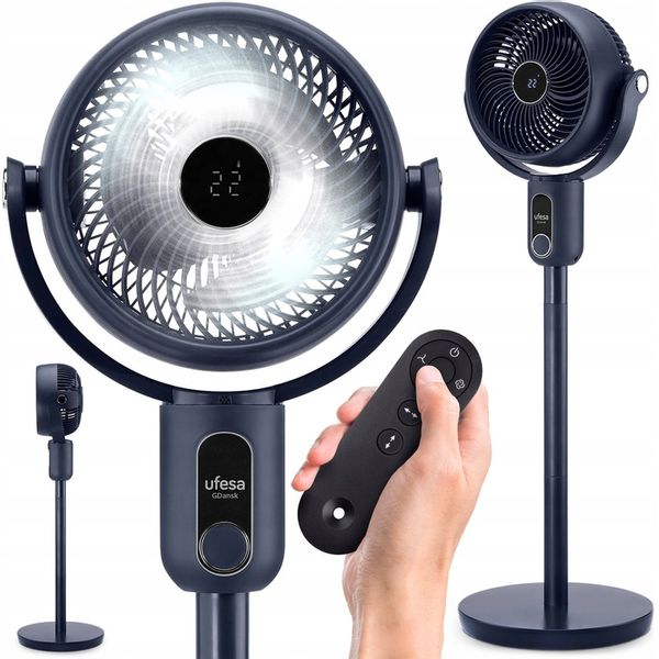WENTYLATOR STOJĄCY UFESA CYRKULATOR OSCYLACJA 3D 3 TRYBY 50W TIMER PILOT zdjęcie 1