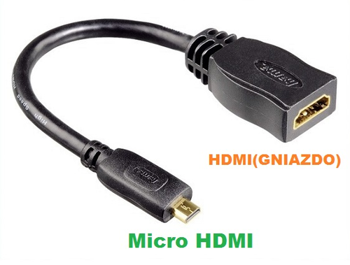 ADAPTER KABEL HDMI (GNIAZDO) do micro HDMI (WTYK) FULL HD na Arena.pl