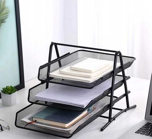 szuflady na dokumenty a4 - 3 półki czarne na Arena.pl