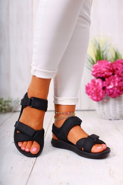 SANDAŁY DAMSKIE LETNIE SPORTOWE LEKKIE WYGODNE RZEPY zdjęcie 2