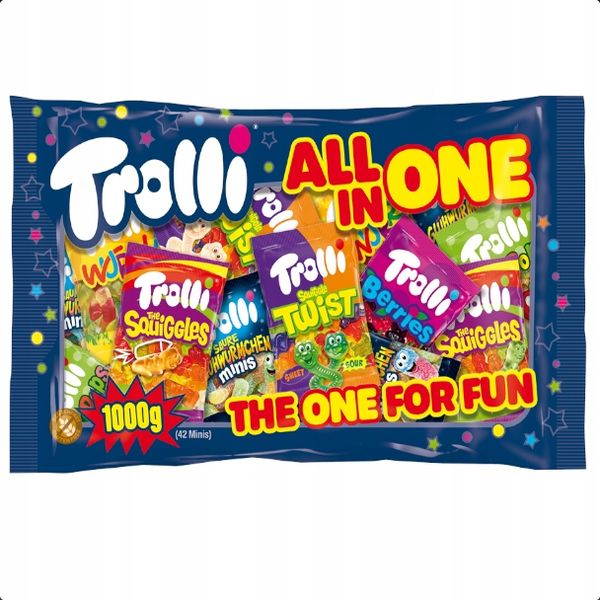 MIX Duża Paczka Żelki Trolli 1 KG zdjęcie 1