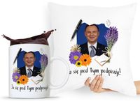 Zestaw Poduszka + Kubek Prezent Andrzej Duda Pis Z Nadrukiem Ze Zdjęciem