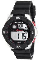 Xonix Duży męski zegarek, timer, alarm, 2 x czas, podświetlenie, WR 100M, antyalergiczny