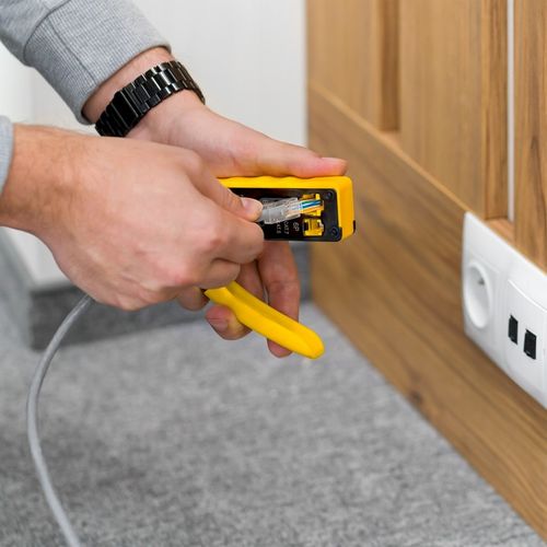 Zaciskarka zaciskacz wtyków przelotowych RJ45/RJ12 Rebel na Arena.pl