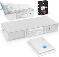 Zestaw Toreb i Worków Próżniowych pod Łóżko XXL XL Białe Organizery 4 Szt