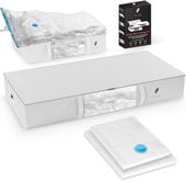 Zestaw Toreb i Worków Próżniowych pod Łóżko XXL XL Białe Organizery 4 Szt