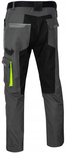 ELASTYCZNE SPODNIE ROBOCZE MĘSKIE WZMACNIANE DO PASA STRETCH SLIM na Arena.pl