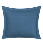 Poszewka satyna bambusowo-bawełniana STRIPE CORNFLOWER/70x80 chabrowa