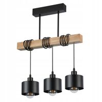 Lampa wisząca sufitowa LED 3xE27 żyrandol drewno LOFT