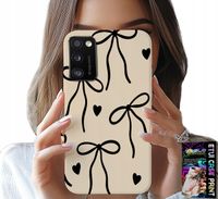 ETUI DO SAMSUNG GALAXY A41 - BEŻOWE KOKARDKI WSTĄŻKA MODNE WZORY