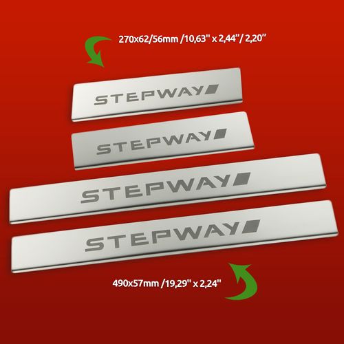 Listwa progowa DACIA SANDERO MK2 STEPWAY Stal nierdzewna 304 mat 4szt na Arena.pl