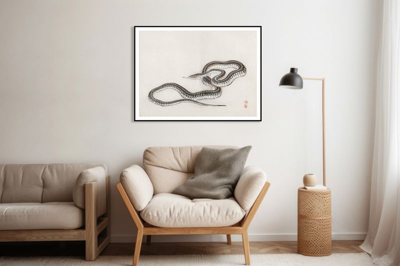 Plakat 40x30cm Snake, Kōno Bairei zdjęcie 8