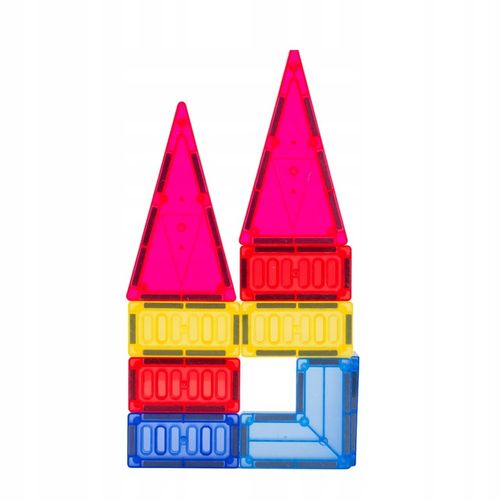 Klocki Magnetyczne 3D Zamek i Pojazdy Duży Zestaw 110 Elementów Edukacyjne na Arena.pl