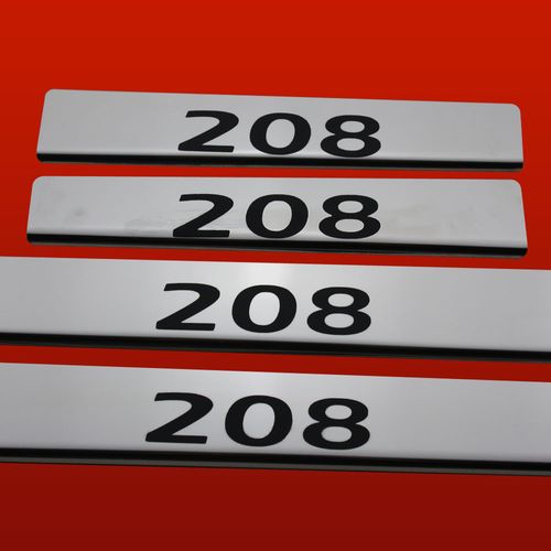 Listwa progowa PEUGEOT 208 Stal nierdzewna 304 połysk z czarnymi literami na Arena.pl