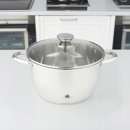 GARNEK Z SZKLANĄ POKRYWKĄ LEON 3,7L 22 CM STAL NIERDZEWNA na Arena.pl