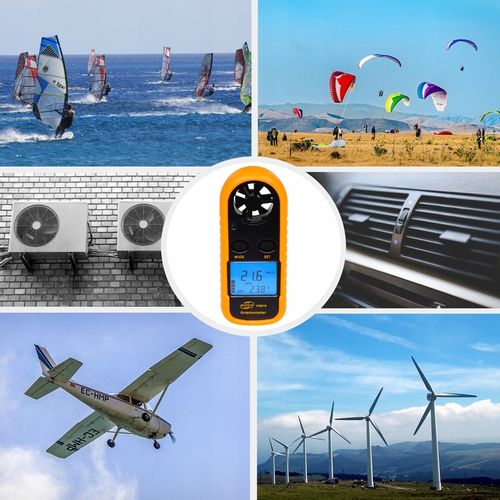 Anemometr Wiatromierz Miernik Prędkości Wiatru i Pomiar Temperatury LCD na Arena.pl