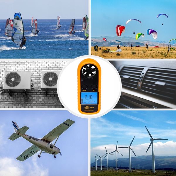Anemometr Wiatromierz Miernik Prędkości Wiatru i Pomiar Temperatury LCD zdjęcie 12