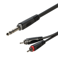 Kabel audio Jack 6.3mm stereo / 2 x RCA 6m Roxtone SAYC110L6