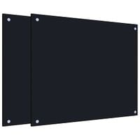 Panele ochronne do kuchni, czarne, 2 szt., 70x60 cm szkło