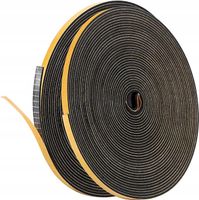 Uszczelka do Okien i Drzwi Taśma Piankowa Czarna 12mm x 6mm 2 Rolki 8m