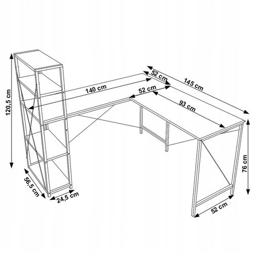 DUŻE BIURKO NAROŻNE KOMPUTEROWE DWUSTRONNE DO BIURA LOFT METALOWE na Arena.pl