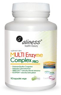 Enzymy trawienne Multi Enzyme Complex Pro 90 kapsułek wegetariańskich Aliness