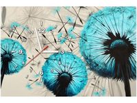 60CM 40CM ZEGAR OBRAZ DMUCHAWCE BEŻOWYM TLE DRUK PŁÓTNO RAMA