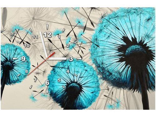 60CM 40CM ZEGAR OBRAZ DMUCHAWCE BEŻOWYM TLE DRUK PŁÓTNO RAMA na Arena.pl