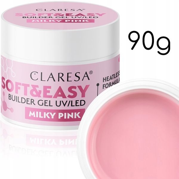 CLARESA SOFT&EASY BUILDER GEL MILKY PINK 90G zdjęcie 1