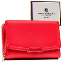 elegancki portfel damski ze skóry ekologicznej zamykany na zatrzask