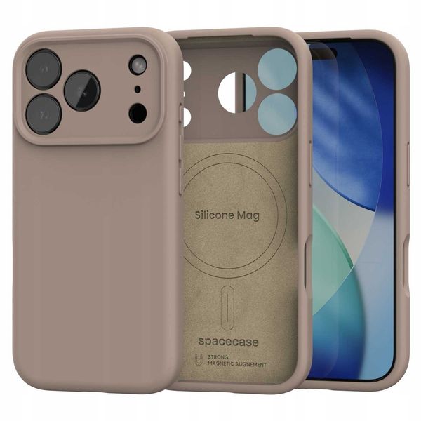 Spacecase Silicone Mag Iphone 17 Pro Max Brown zdjęcie 2