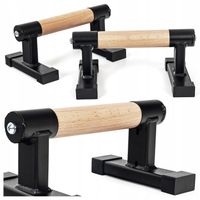 UCHWYTY DO POMPEK Push UP PODPÓRKI paraletki DREWNIANE do ćwiczeń PORĘCZE