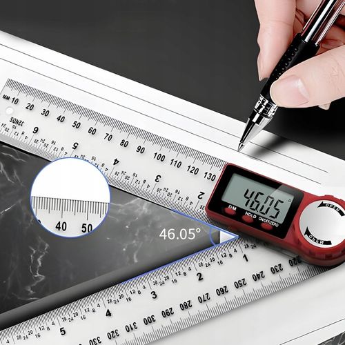 METALOWY KĄTOMIERZ ELEKTRONICZNY CYFROWY Z EKRANEM LCD 200mm 360° + na Arena.pl
