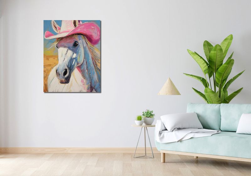 Obraz 70x90cm Różowy Kapelusz zdjęcie 2