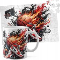 ZESTAW KUBEK + PUZZLE 110EL - KOSZYKÓWKA SPORT PIŁKA KOSZ DRUŻYNA