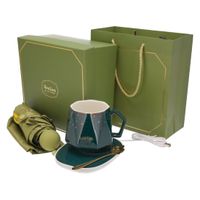 Zestaw prezentowy KUBEK parasola łyżka PODGRZEWACZ elektryczny upominkowy