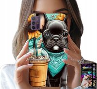 ETUI DO MOTOROLA MOTO G10 / G30 - BULDOG COFFI LOVE, SŁONECZNIKI, PSI CASE