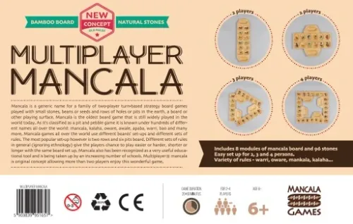 MANKALA UNIWERSALNA - DLA 2-3-4 GRACZY - DREWNIANA na Arena.pl