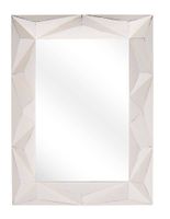 Lustro z geometryczną ramą kremowe