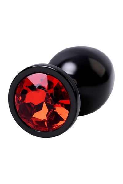 Black Anal Plug Toyfa Metal,With A Ruby Colored Gem zdjęcie 5